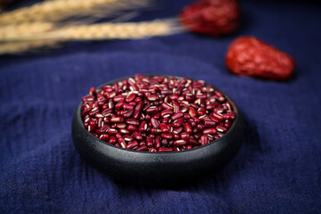 Raw Organic Red Adzuki Beans in a Bowl