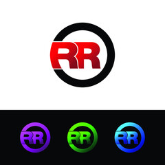 Letter RR circle logo icon design vector. monogram logo vector illustration.