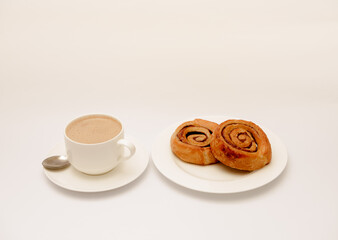 Delicious breakfast shot isolated against a white background. 