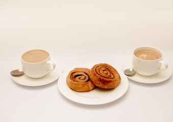 Delicious breakfast shot isolated against a white background. 