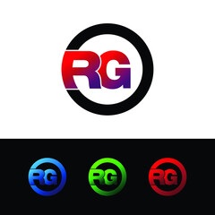 Letter RG circle logo icon design vector. monogram logo vector illustration.