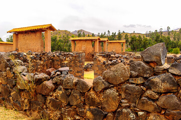 Raqchi, an Inca archaeological site in the Cusco region in Peru (Temple of Wiracocha)