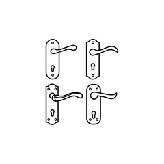 Door handle icon in trendy flat design