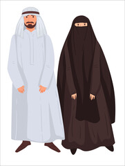 Arabic clothes for man and woman, muslim couple