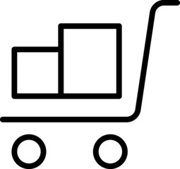 warehouse cart packages icon vector for web and apps