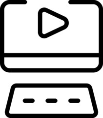 video player monitor icon vector for web and apps