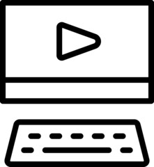 video player monitor icon vector for web and apps