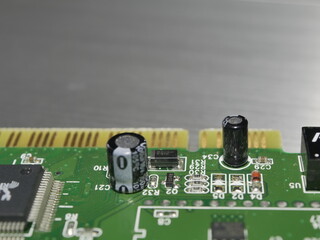 electronic components on a circuit board