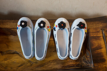 a pair of rubber shoes, Seoul, South Korea.