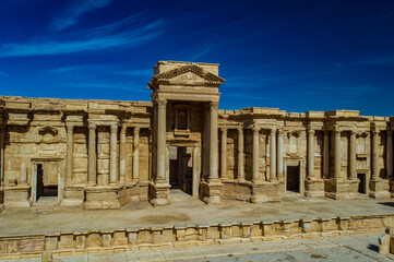 Naklejka premium It's Roman theater ruins in Palmyra, Syria