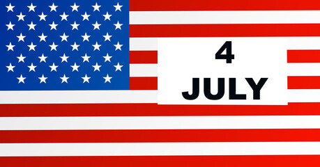 United States Independence Day United States National Flag with text 4th of July.