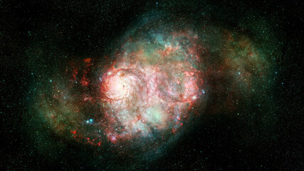 Spiral galaxies and nebula in space. Elements of this image furnished by NASA.