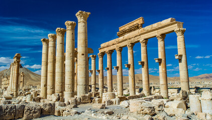 It's Roman ruins of Palmyra, Syria.