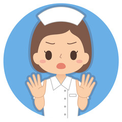 NOサインをする看護師のアイコン
