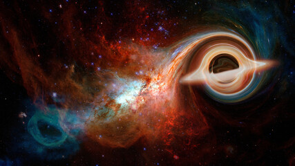 Black Hole Garagantua Interstellar. Elements of this image furnished by NASA
