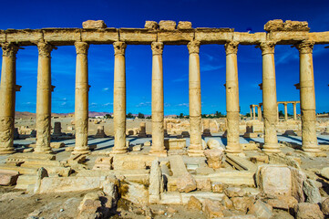 Fototapeta premium It's Desert of Syria full of the ruins in Roman style
