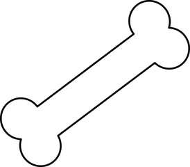 Vector linear icon of bone, isolated on white background