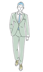 Vector illustration of men in fashionable suits