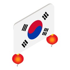 Country flag icon. Isometric illustration of country flag vector icon for web