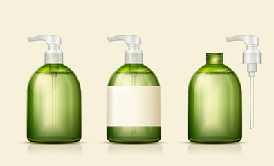 Set of pump bottle mock-ups