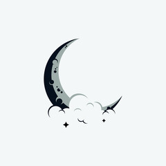 Moon logo design template