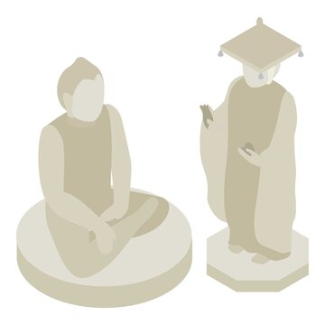 Bongeunsa temple icon. Isometric illustration of bongeunsa temple vector icon for web