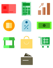 commerce icon sets with flat style that can be used for design materials and for online store