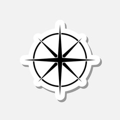 Compass sticker icon in flat style isolated on gray background