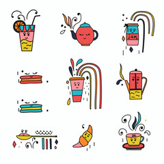 Vector illustration of coffee and tea