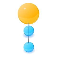 Water molecule icon. Isometric illustration of water molecule vector icon for web