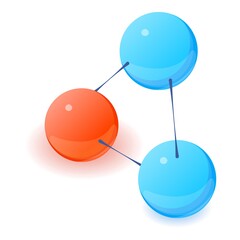 Interaction molecule icon. Isometric illustration of interaction molecule vector icon for web