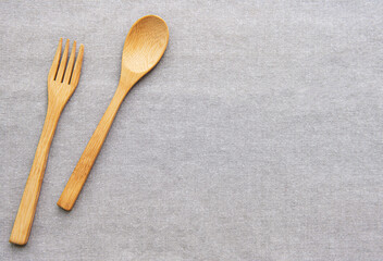 Wooden spoon and fork
