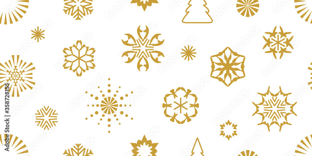 Wall mural Seamless vector pattern with circles, snowflakes.