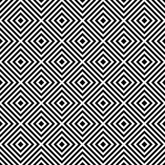 Vector seamless pattern abstract background. Contemporary graphic design. Black and white rhombuses, squares ornament. Geometric shapes wallpaper backdrop. Digital paper, textile print, web design.