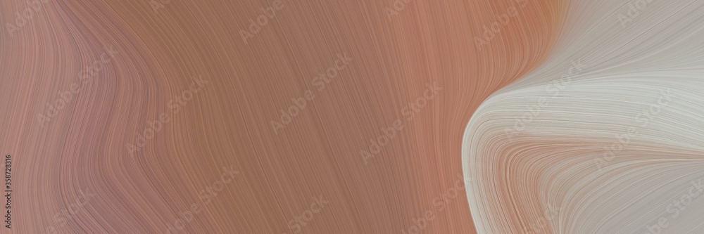 Poster abstract dynamic header design with pastel brown, silver and dark gray colors. fluid curved flowing waves and curves for poster or canvas