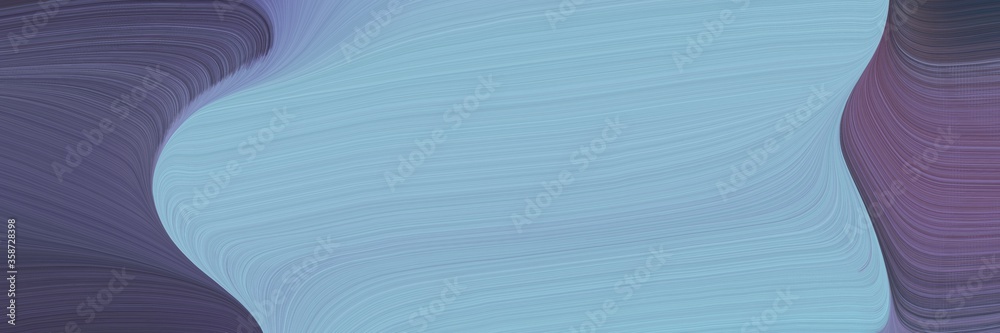Poster abstract modern header with pastel blue, dark slate blue and slate gray colors. fluid curved flowing