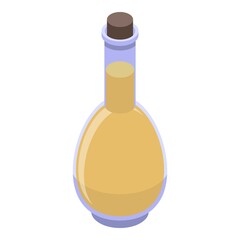 Virgin olive oil glass bottle icon. Isometric of virgin olive oil glass bottle vector icon for web design isolated on white background