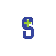 Obraz premium initial letter S logo and clinic, line style design template