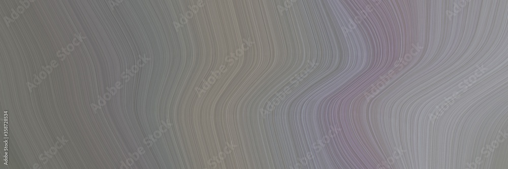 Poster abstract colorful designed horizontal banner with gray gray, dark gray and dim gray colors. fluid curved flowing waves and curves for poster or canvas