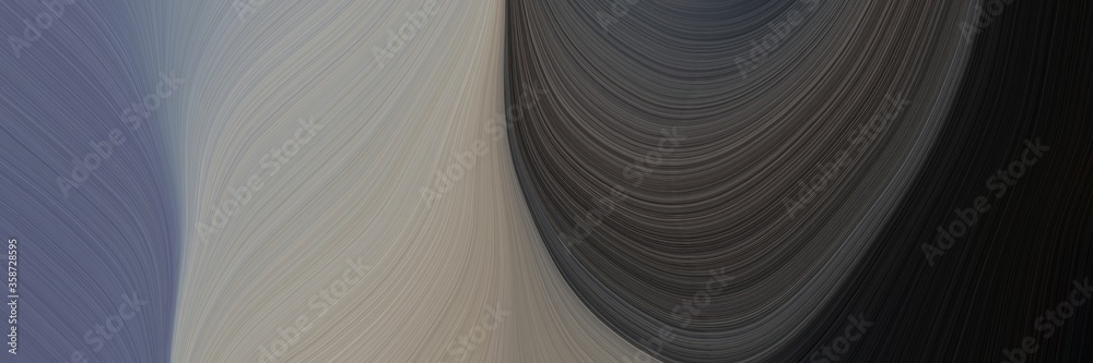 Leinwandbilder abstract surreal header design with very dark blue, dark gray and dim gray colors. fluid curved flowing waves and curves for poster or canvas