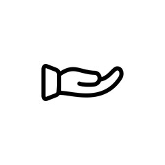open hand icon line art design