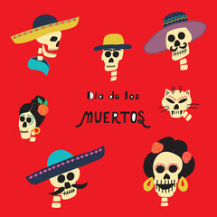 Dia De Los Muertos Day of the dead lettering. Illustration for poster,banner, card.