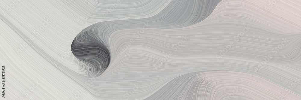Poster abstract colorful designed horizontal banner with silver, dim gray and gray gray colors. fluid curved lines with dynamic flowing waves and curves for poster or canvas