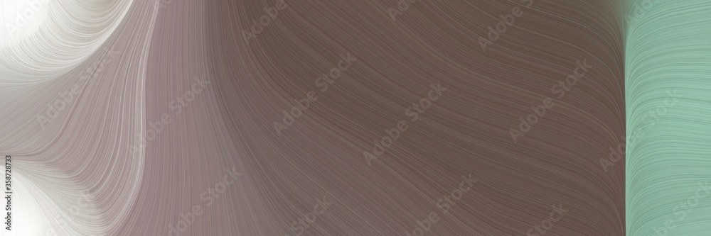 Poster abstract artistic header with dim gray, light gray and dark sea green colors. fluid curved lines wit
