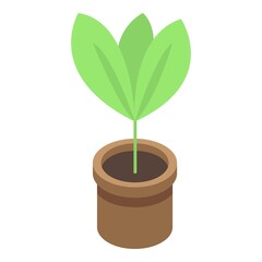 Kindergarten plant pot icon. Isometric of kindergarten plant pot vector icon for web design isolated on white background