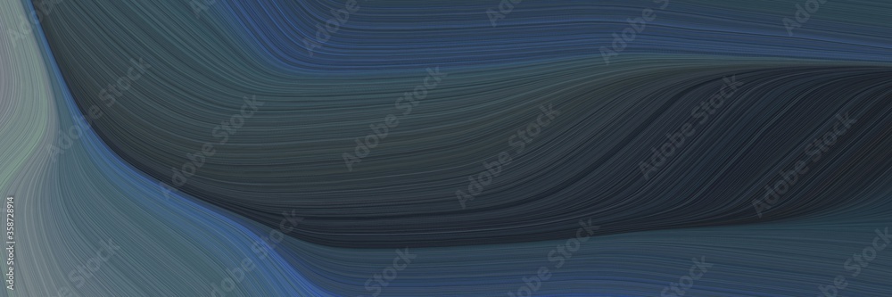 Fototapete abstract flowing header with dark slate gray, slate gray and teal blue colors. fluid curved lines wi