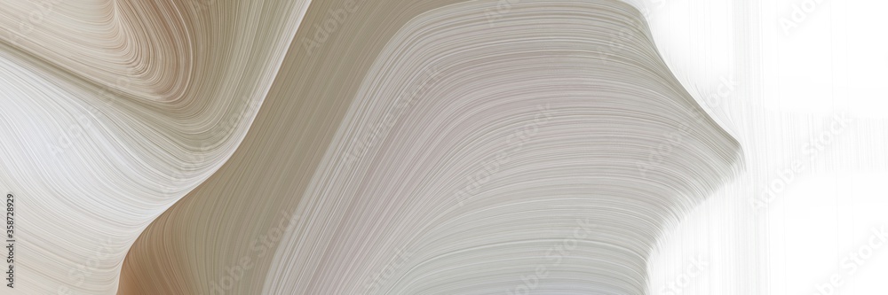 Aufkleber abstract artistic banner design with dark gray, pastel brown and linen colors. fluid curved lines with dynamic flowing waves and curves for poster or canvas