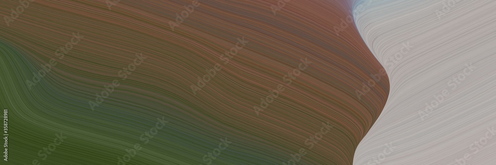 Leinwandbilder abstract flowing designed horizontal banner with dark olive green, dark gray and pastel brown colors