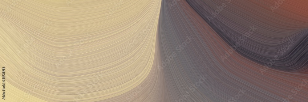 Poster abstract modern header with tan, old mauve and dark slate gray colors. fluid curved flowing waves and curves for poster or canvas