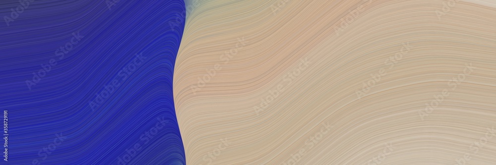 Poster abstract moving banner design with dark slate blue, tan and slate gray colors. fluid curved lines with dynamic flowing waves and curves for poster or canvas